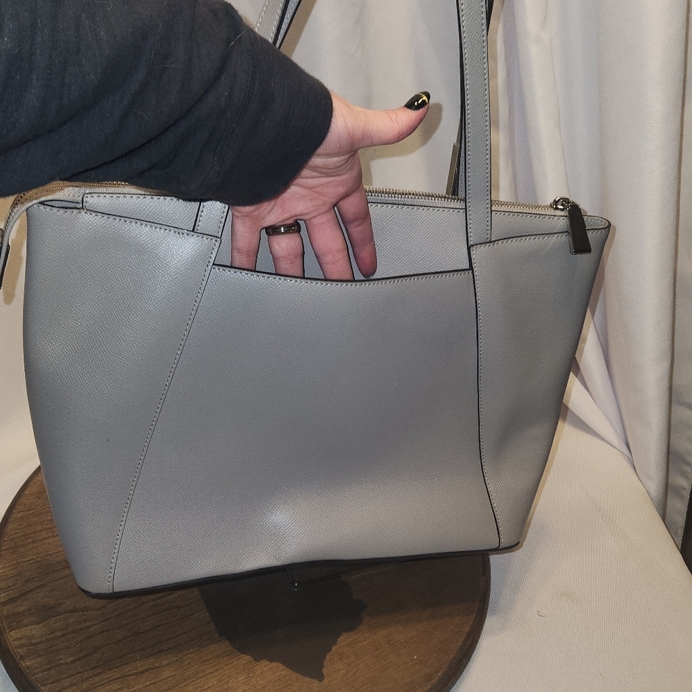 Gray Michael Kors Purse And Matching Wallet Set - Picture 12 of 15